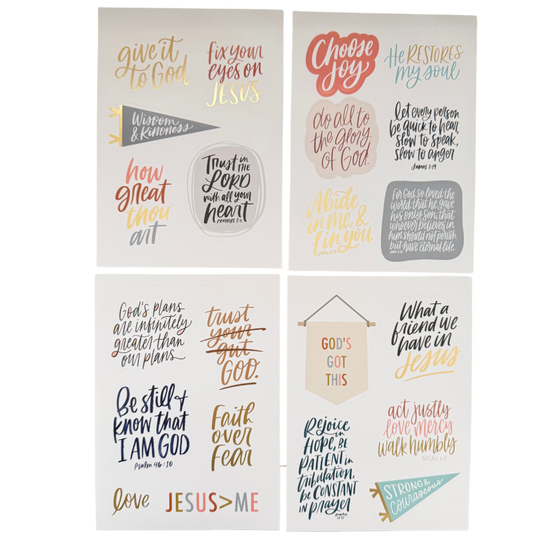 4pcs Faith Sticker Sheets