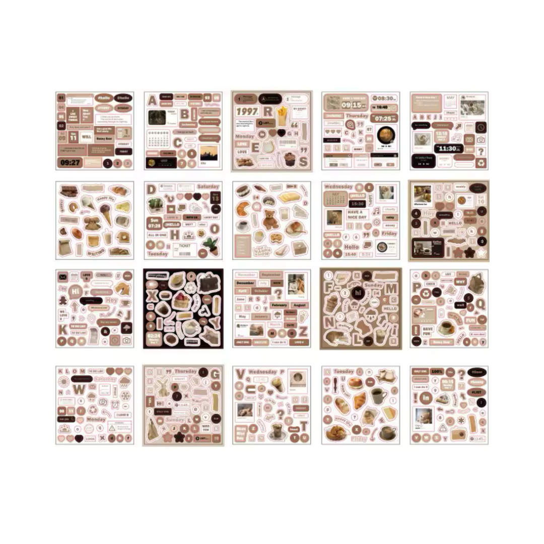 Brown Themed Sticker Book