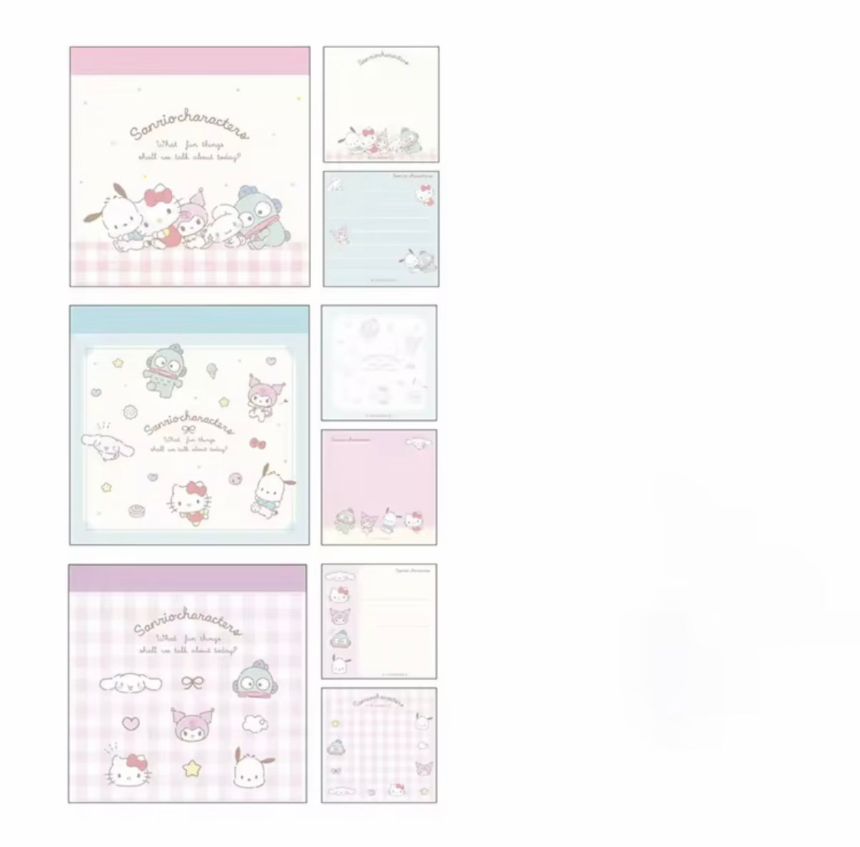 3 Pack Sanrio Friends Memo Pads
