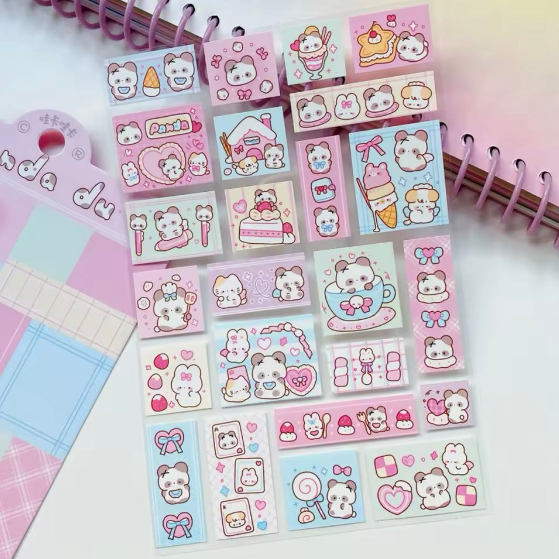 Kawaii Panda Sticker Sheet