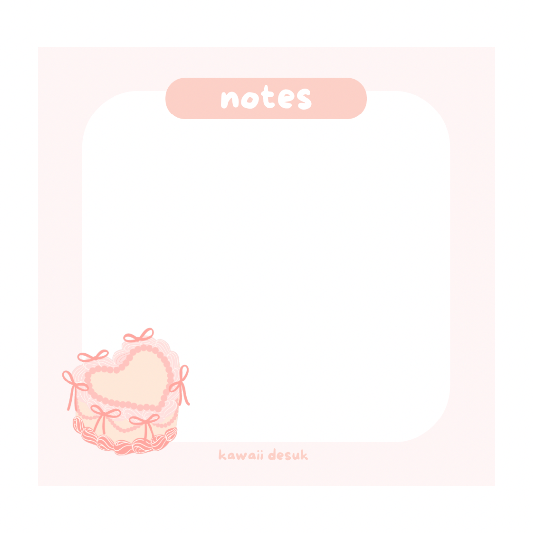 coquette cake sticky notes