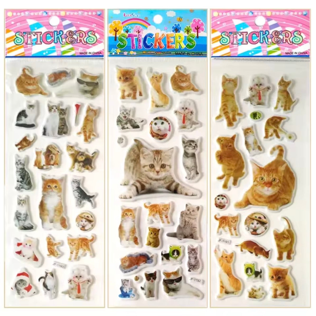 3pcs Kitty Sticker Sheets