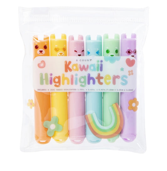 6 Mini Kawaii Highlighters