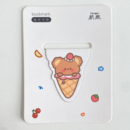 Bear in Ice Cream Magnetic Bookmark