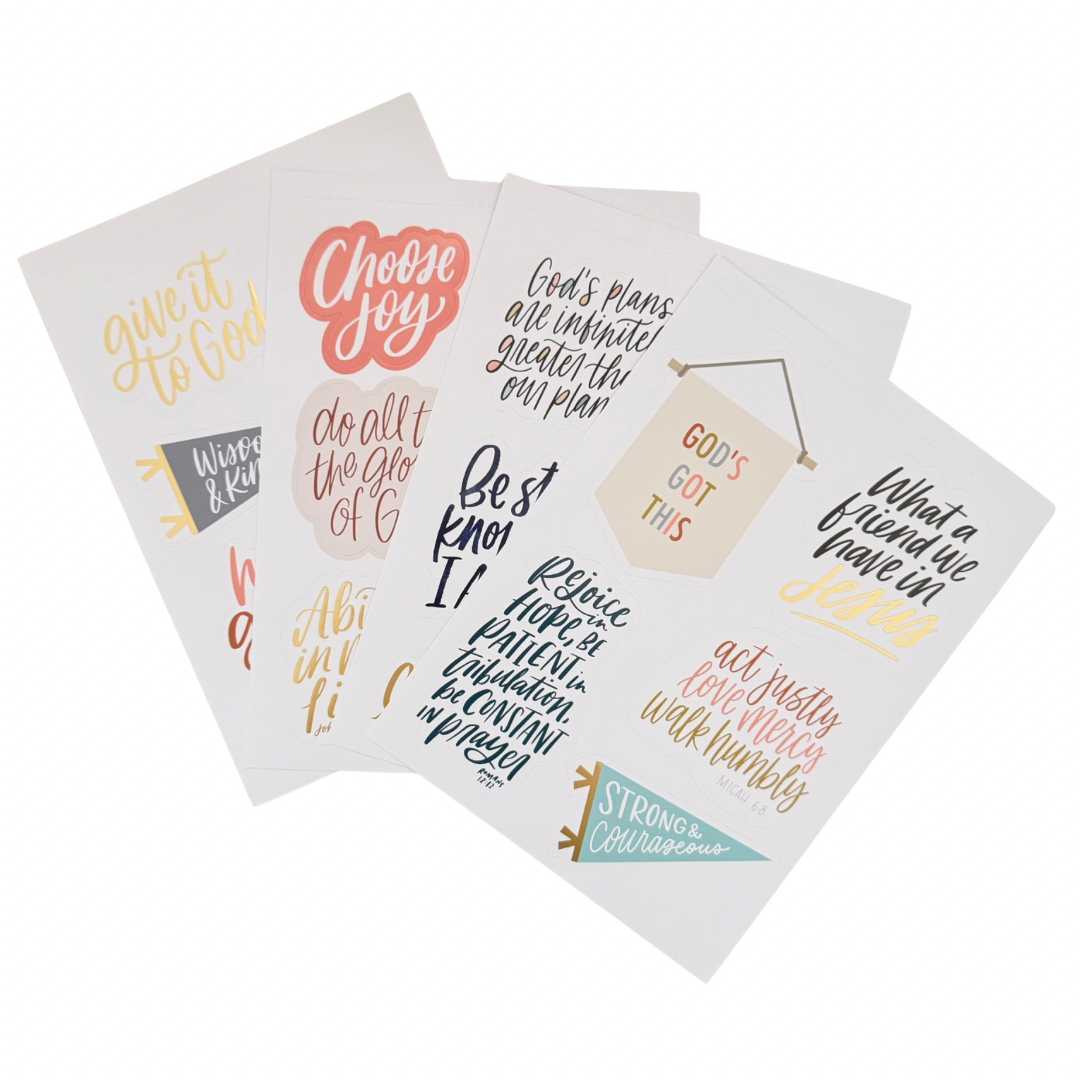 4pcs Faith Sticker Sheets