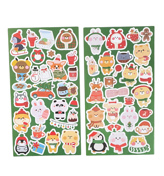 Kawaii Holiday Friends Sticker Sheets