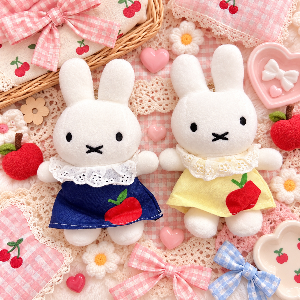 Apple Miffy Plushie Keychain
