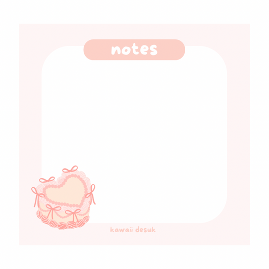 coquette cake sticky notes