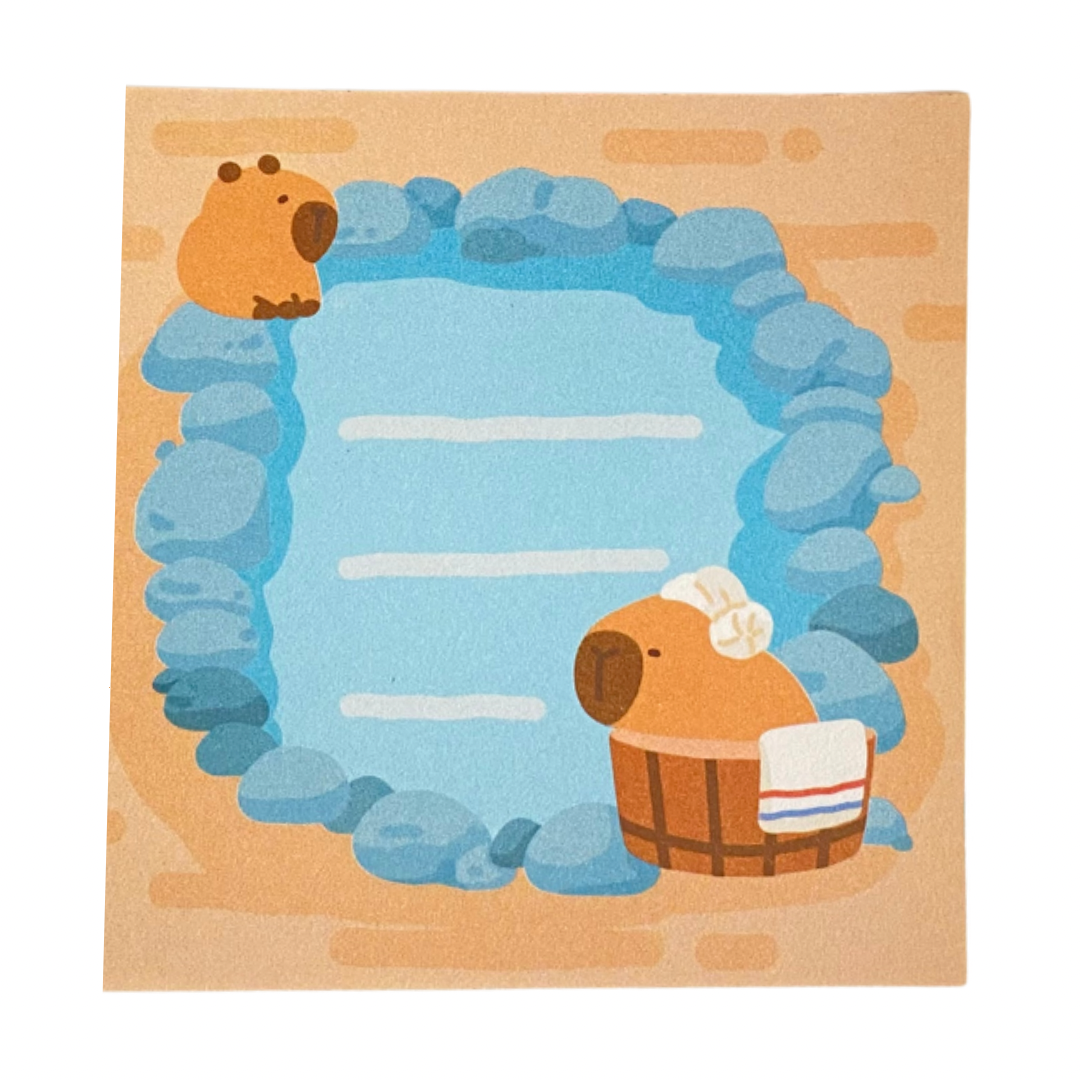 Capybara Bath Time Memo Pad