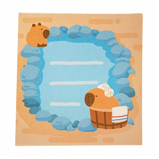 Capybara Bath Time Memo Pad