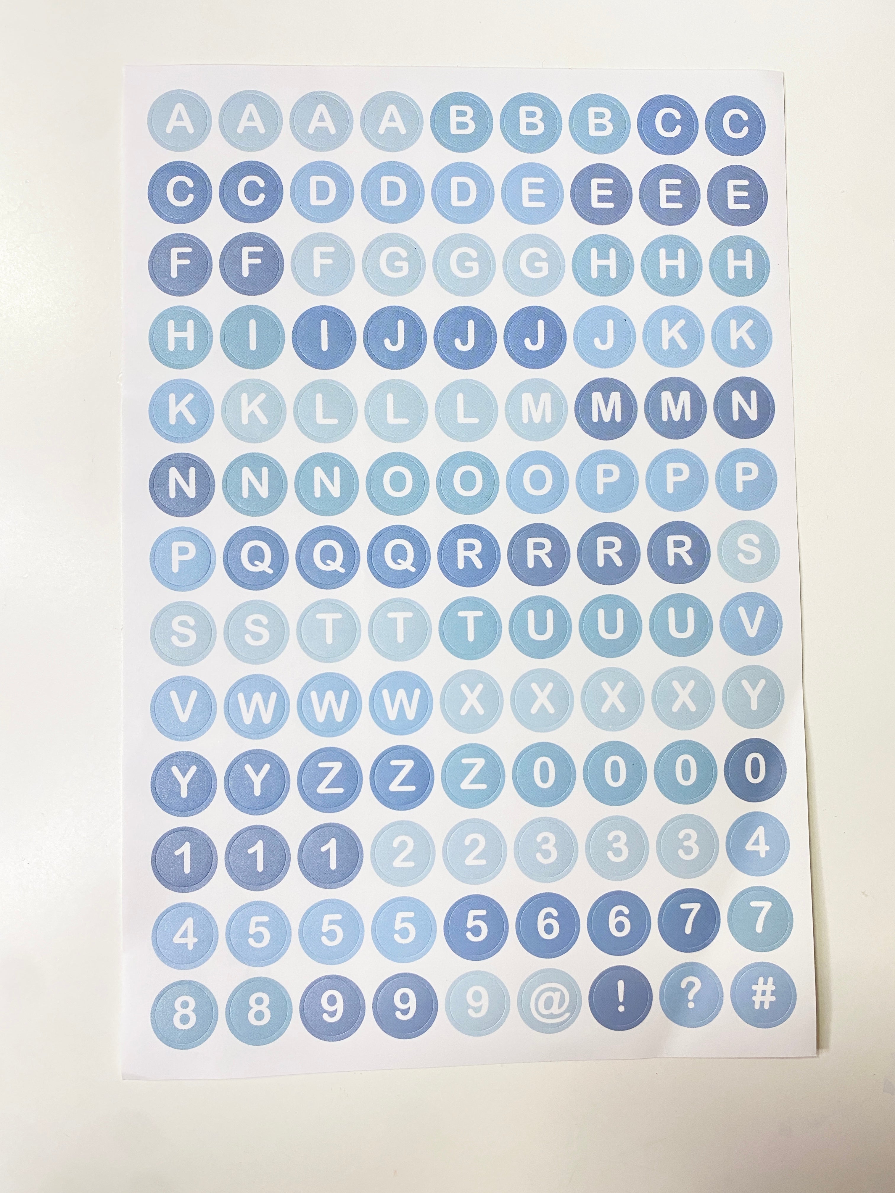 Blue Alphabet Sticker Sheet – Kawaii Desuk