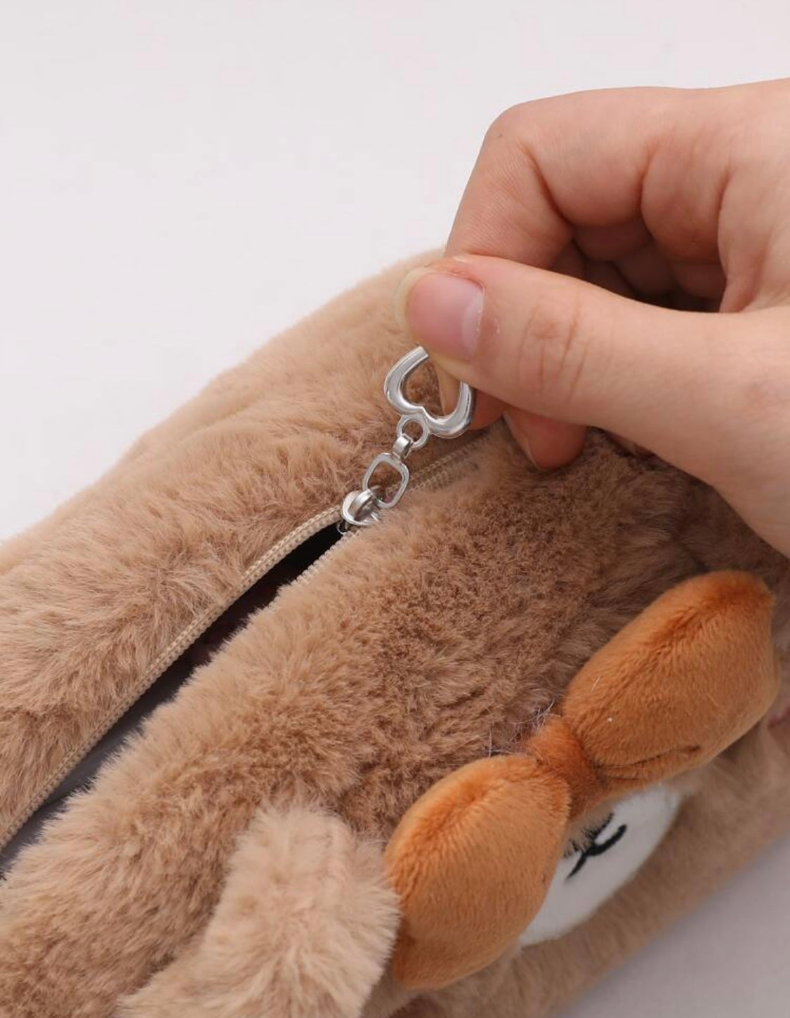 Fluffy Cute Bear Face Pouch