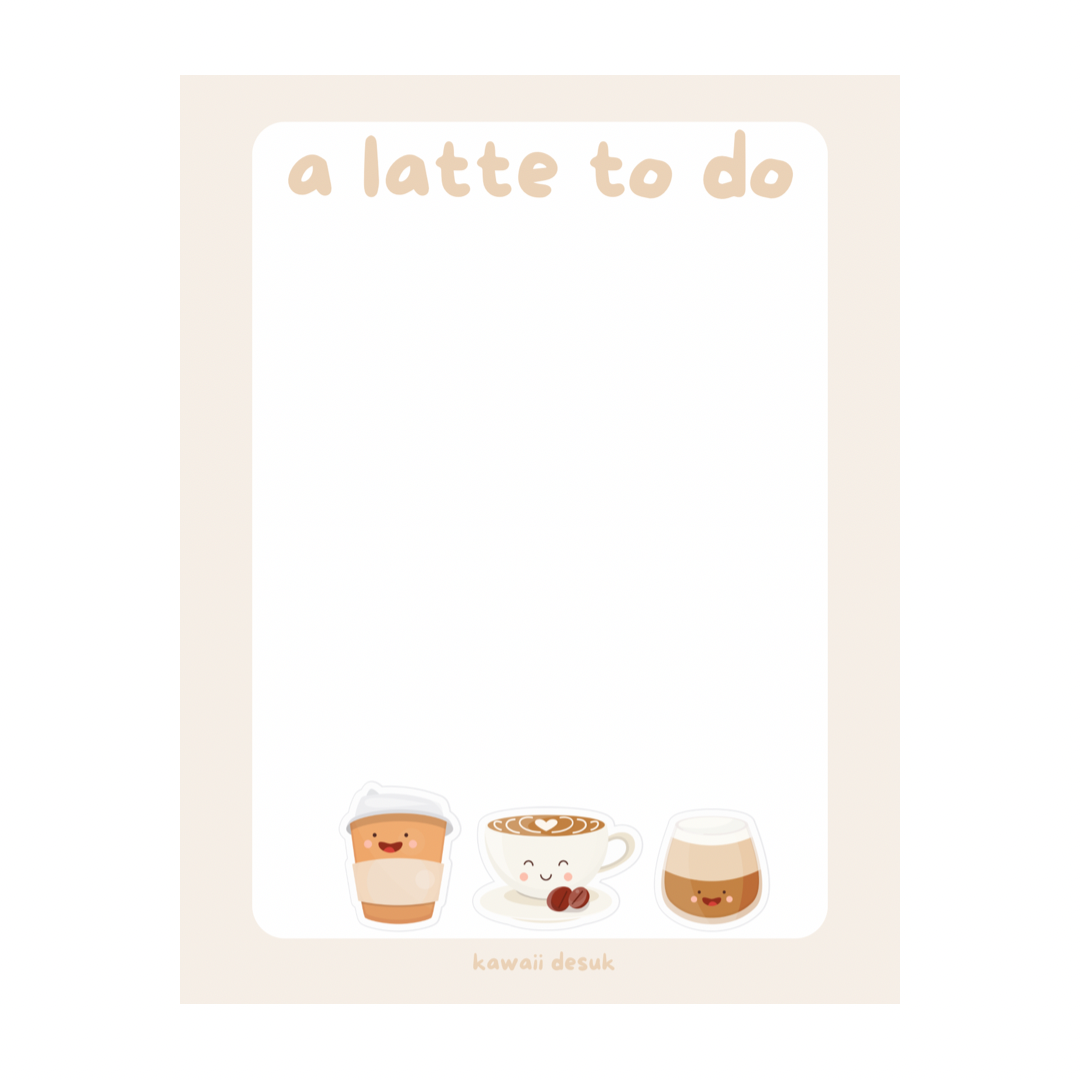 a latte to do memo pad