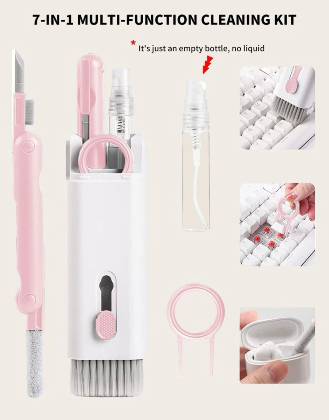 Pink 7 in 1 Cleaning Tool