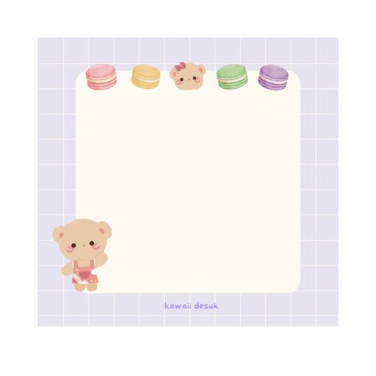 Bear & Macarons 1 Sticky Notes