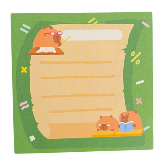 Capybaras Studying Memo Pad