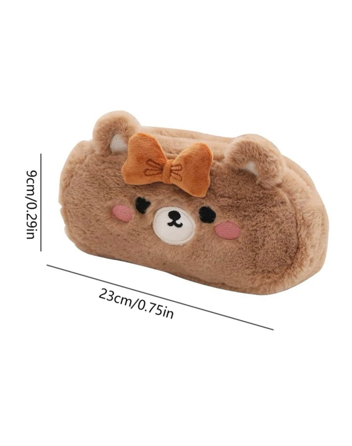 Fluffy Cute Bear Face Pouch