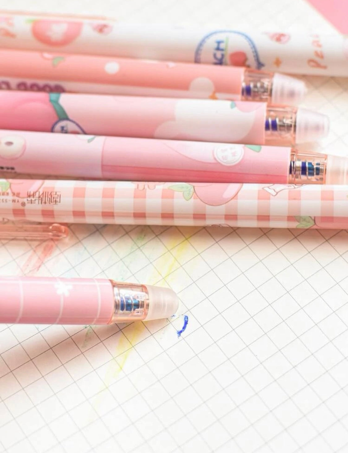 6 Erasable Peach Pens