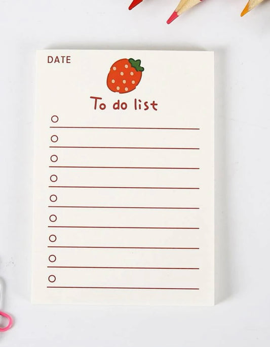 Strawberry To Do List Memo Pad